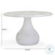 Smooch White Faux Marble Print Outdoor Round Dining Room Set