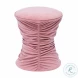 Bounce Rose Pink Ruched Velvet Adjustable Ottoman