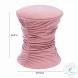 Bounce Rose Pink Ruched Velvet Adjustable Ottoman