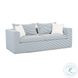 Salty Blue Striped Outdoor Sofa