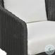 Alexa Black Rattan Performance Fabric Outdoor Armchair