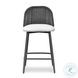 Alexa Black Rattan Performance Fabric Outdoor Counter Height Stool