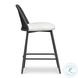 Alexa Black Rattan Performance Fabric Outdoor Counter Height Stool