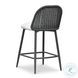Alexa Black Rattan Performance Fabric Outdoor Counter Height Stool
