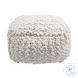 Cathy Cream Woven Pouf