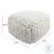 Cathy Cream Woven Pouf