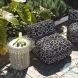 Chiara Black Outdoor Accent Pouf