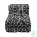 Chiara Black Outdoor Accent Pouf
