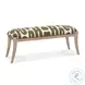 Arielle Olive And White Embroidered Bench