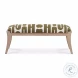 Arielle Olive And White Embroidered Bench