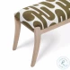 Arielle Olive And White Embroidered Bench