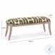 Arielle Olive And White Embroidered Bench