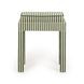 Kora Green and White Upholstered Accent Stool
