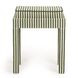 Kora Green and White Upholstered Accent Stool
