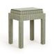Kora Green and White Upholstered Accent Stool