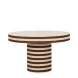 Lyra Brown and White Round Coffee Table