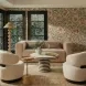 Lyra Brown and White Round Coffee Table
