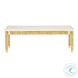 Amara Cream and Natural Linen 50" Bench