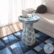 Halio Blue Floral Shell Side Table