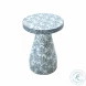 Halio Blue Floral Shell Side Table