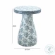 Halio Blue Floral Shell Side Table