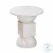 Chip White Marble Print Side Table