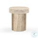 Sheila Travertine Textured Round Concrete Side Table