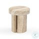 Sheila Travertine Textured Round Concrete Side Table