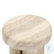 Sheila Travertine Textured Round Concrete Side Table
