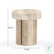 Sheila Travertine Textured Round Concrete Side Table