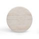 Cynthia Brown and Travertine Round Concrete Stone Top Outdoor Side Table