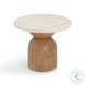 Cynthia Brown and Travertine Round Concrete Stone Top Outdoor Occassional Table Set