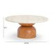 Cynthia Brown and Travertine Round Concrete Stone Top Outdoor Coffee Table