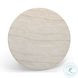 Cynthia Brown and Travertine Round Concrete Stone Top Outdoor Coffee Table