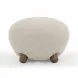 Pucker Warm Gray Performance Fabric Upholstered Round Ottoman