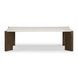 Restis Cream and Dark Brown Rectangular Quartz Top Occassional Table Set