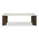Restis Cream and Dark Brown Rectangular Quartz Top Occassional Table Set