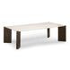 Restis Cream and Dark Brown Rectangular Quartz Top Occassional Table Set
