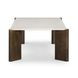 Restis Cream and Dark Brown Rectangular Quartz Top Occassional Table Set
