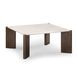 Restis Cream and Dark Brown Square Quartz Top Coffee Table