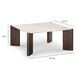 Restis Cream and Dark Brown Square Quartz Top Coffee Table