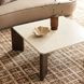 Restis Cream and Dark Brown Square Quartz Top Coffee Table