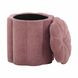 Fleur Mauve Performance Fabric Upholstered Round Storage Ottoman