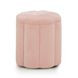 Fleur Pink Performance Fabric Upholstered Round Storage Ottoman