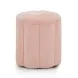 Fleur Pink Performance Fabric Upholstered Round Storage Ottoman