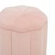 Fleur Pink Performance Fabric Upholstered Round Storage Ottoman
