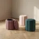 Fleur Pink Performance Fabric Upholstered Round Storage Ottoman