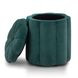 Fleur Peacock Performance Fabric Upholstered Round Storage Ottoman