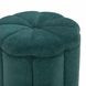 Fleur Peacock Performance Fabric Upholstered Round Storage Ottoman