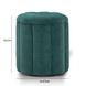Fleur Peacock Performance Fabric Upholstered Round Storage Ottoman
